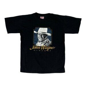 Vintage John Wayne Airport Size M Made In USA  Retro 90s Western Travel